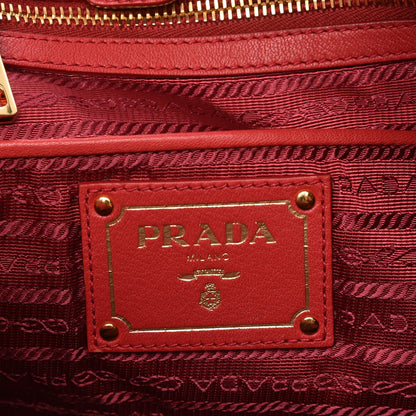Prada Soft Calf Chain Tote Rosso 6 of 8