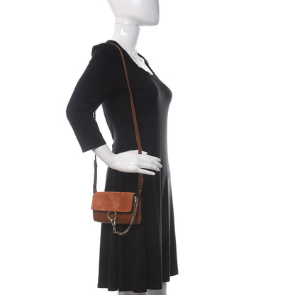 Chloe Suede Calfskin Mini Faye Shoulder Bag Tobacco 2 of 10