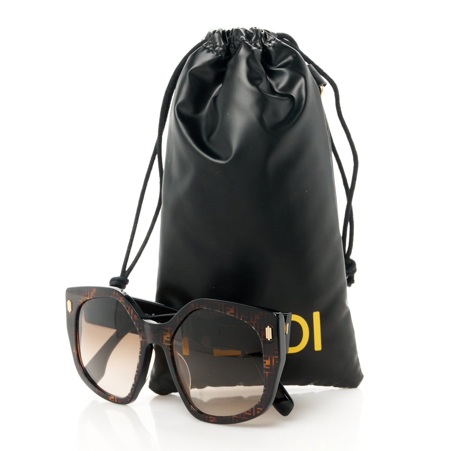 Acetate FF Fendi Butterfly Sunglasses FE40017I Havana