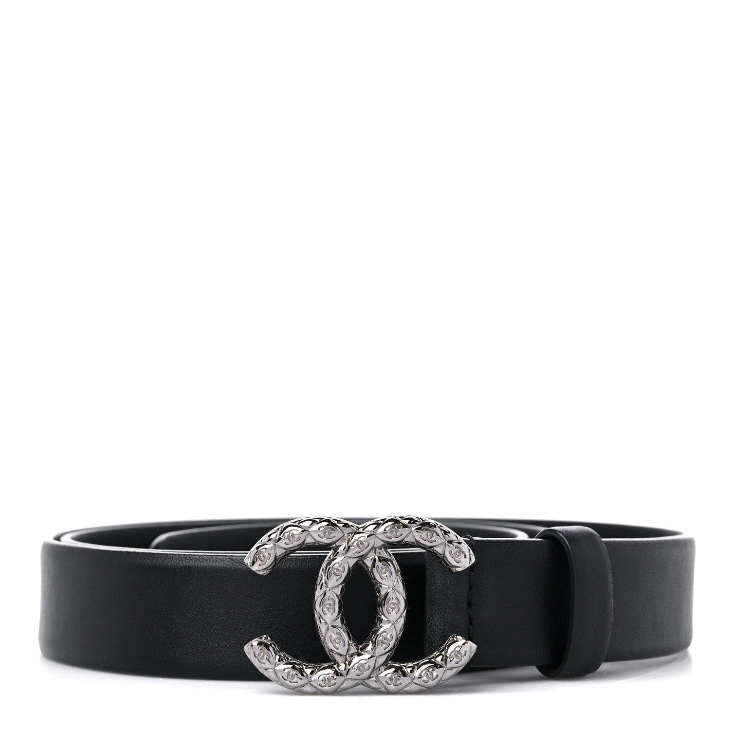 Chanel Calfskin Quilted CC Belt 85 34 Black 1 of 6
