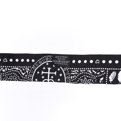 Hermes Silk Peuple Du Vent Bandana Twilly Black White 2 of 4