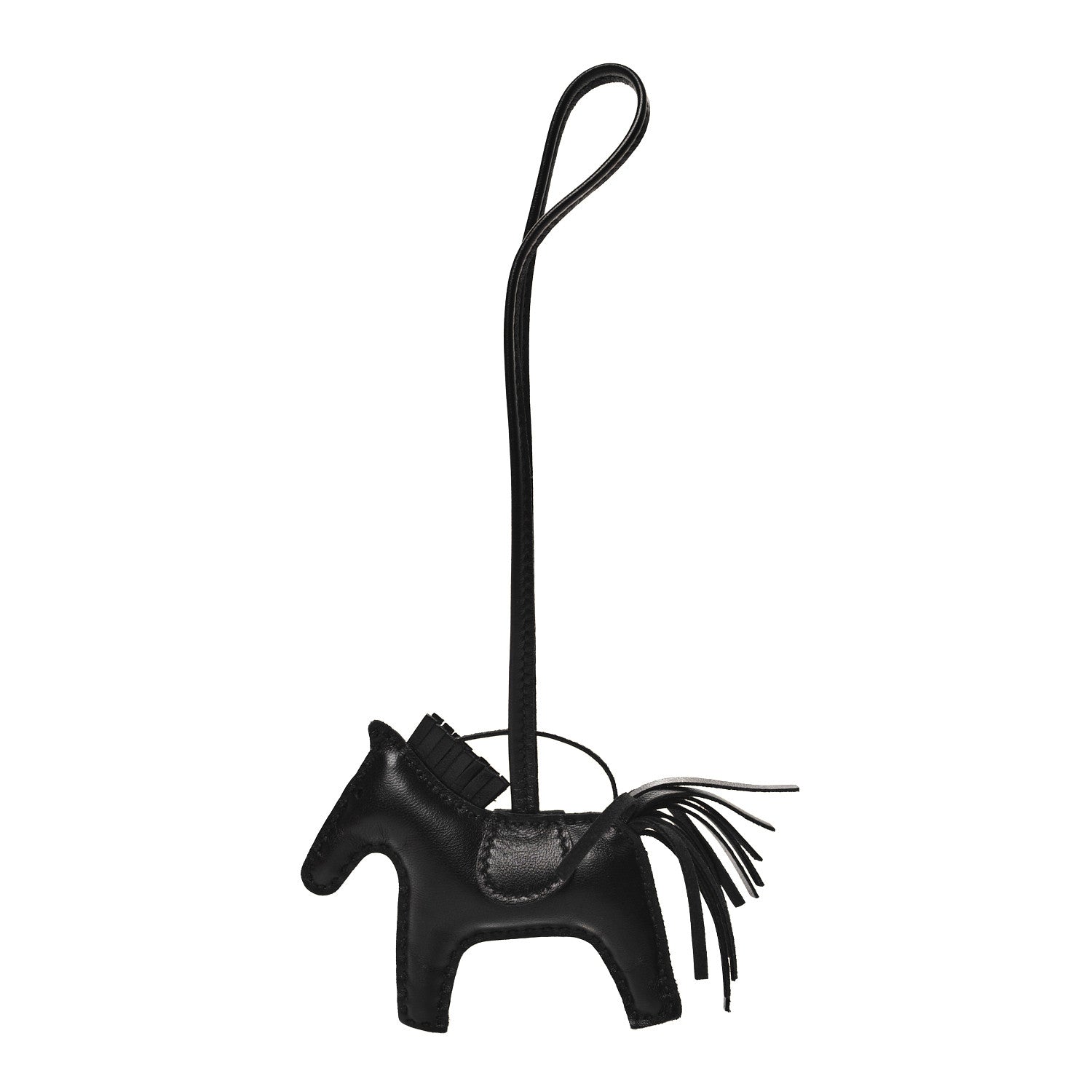 Hermes Milo Lambskin Grigri Rodeo Horse Bag Charm PM So Black 1 of 4