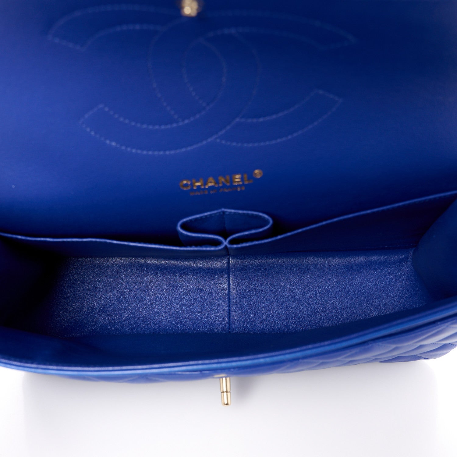 Chanel Lambskin Quilted Jumbo Double Flap Blue 5 of 13