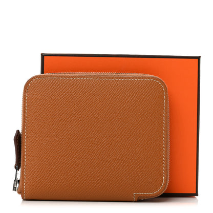 Hermes Epsom Silk'in Compact Wallet Gold Rose Mexico Bougainvillier 9 of 9