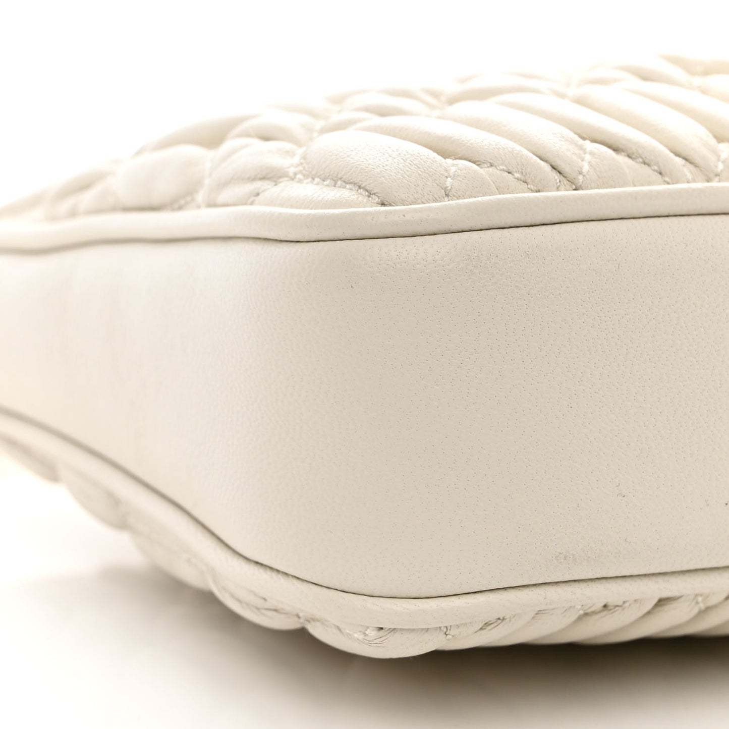 Nappa Matelasse Crystal Mini Shoulder Bag White