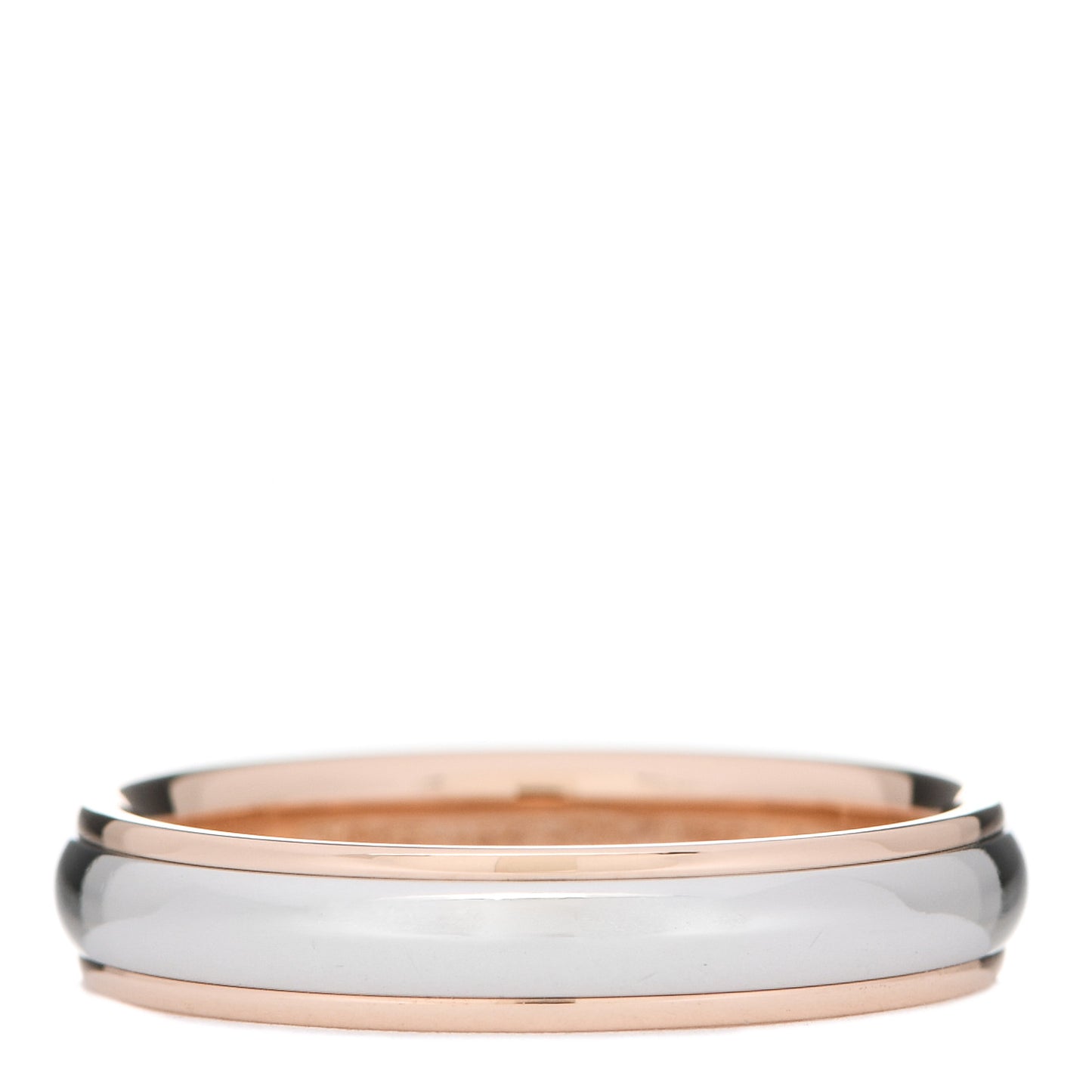 Platinum 18K Rose Gold Lucida 4mm Band Ring 55 7.25