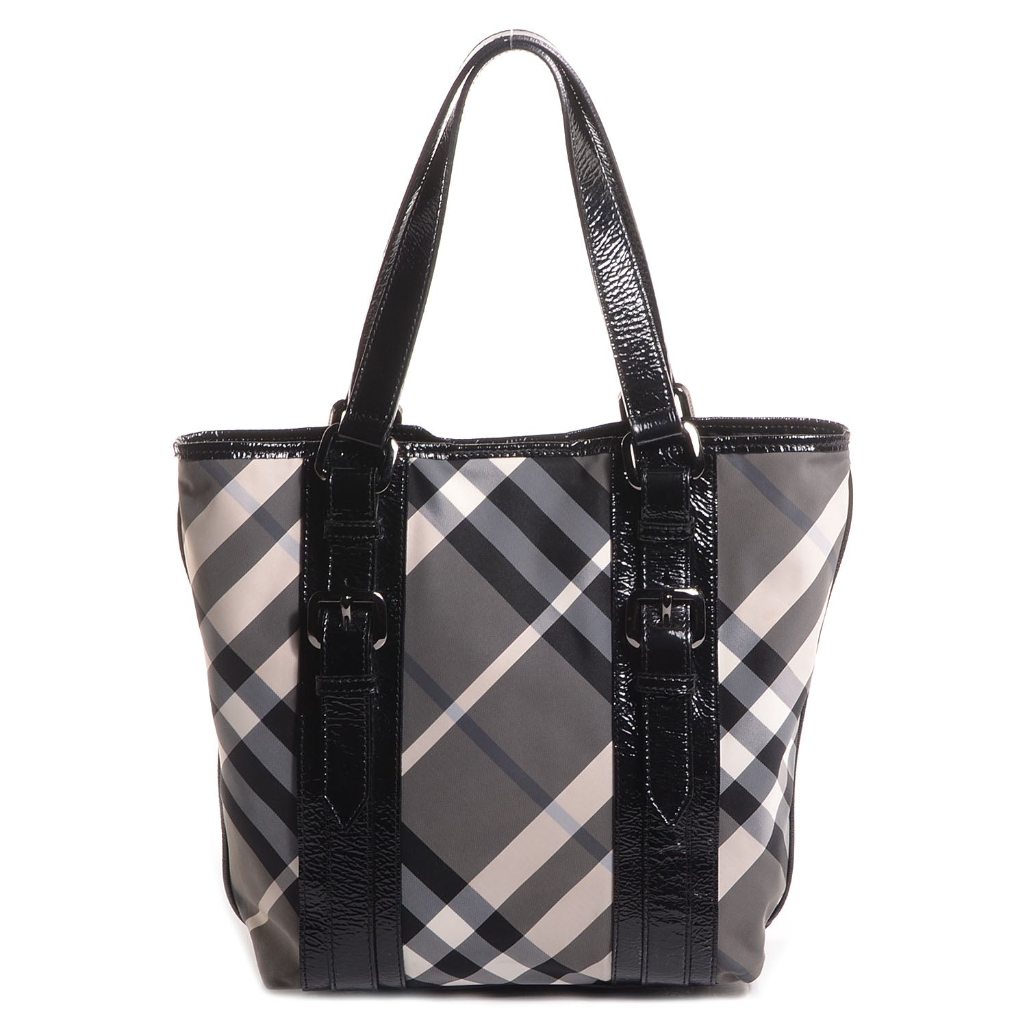 Burberry Nylon Beat Check Small Victoria Tote Black 1 of 8