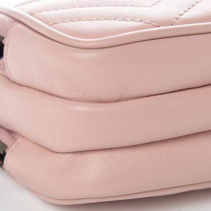 Gucci Calfskin Matelasse Mini GG Marmont Chain Crossbody Bag Perfect Pink 10 of 11