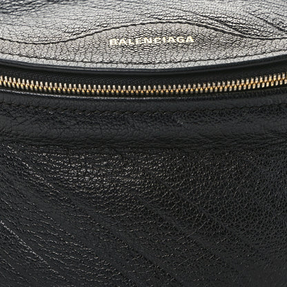 Balenciaga Shiny Goatskin Allover Logo Embossed XXS Souvenir Belt Bag Black 7 of 10