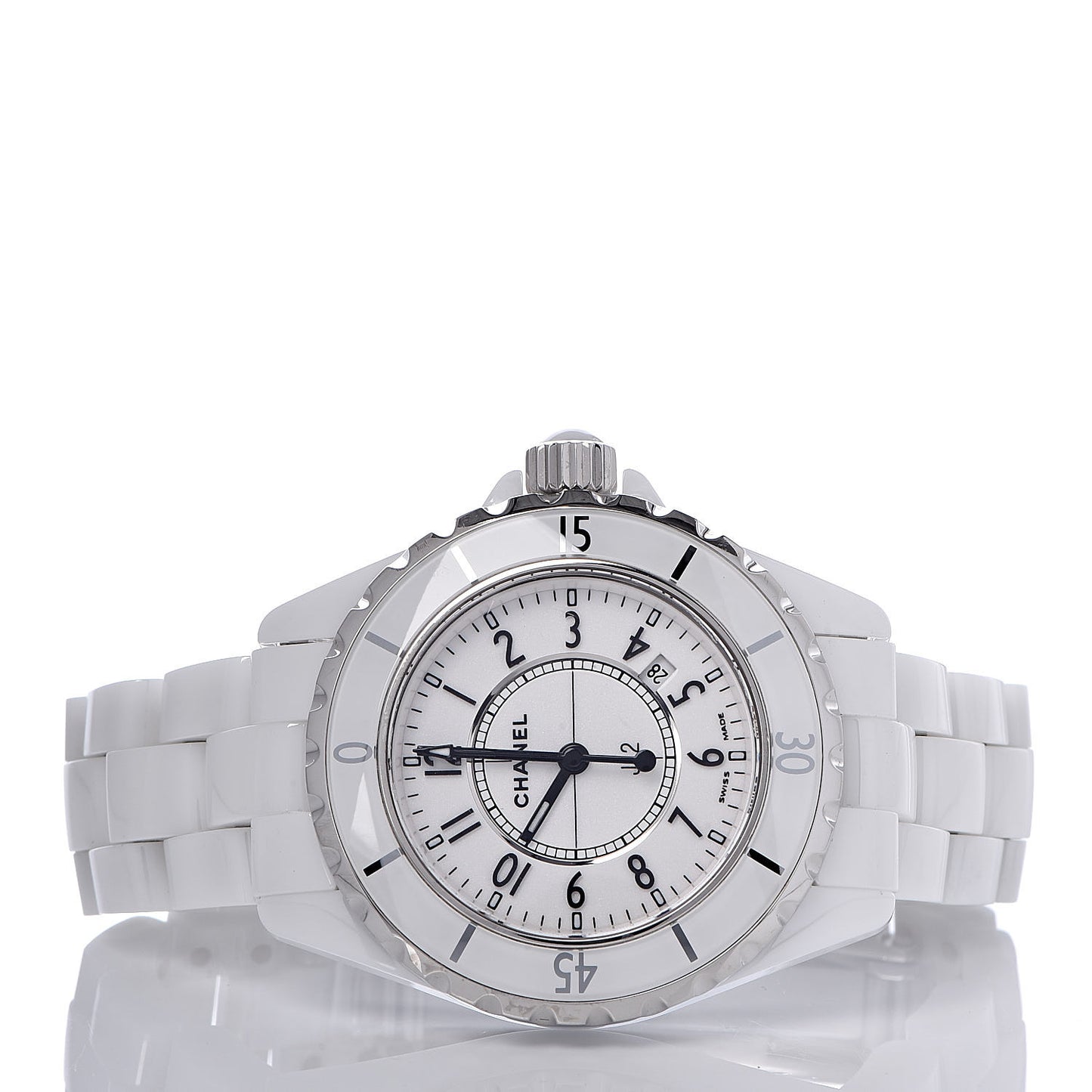Stainless Steel Ceramic 33mm J12 Quartz Watch White