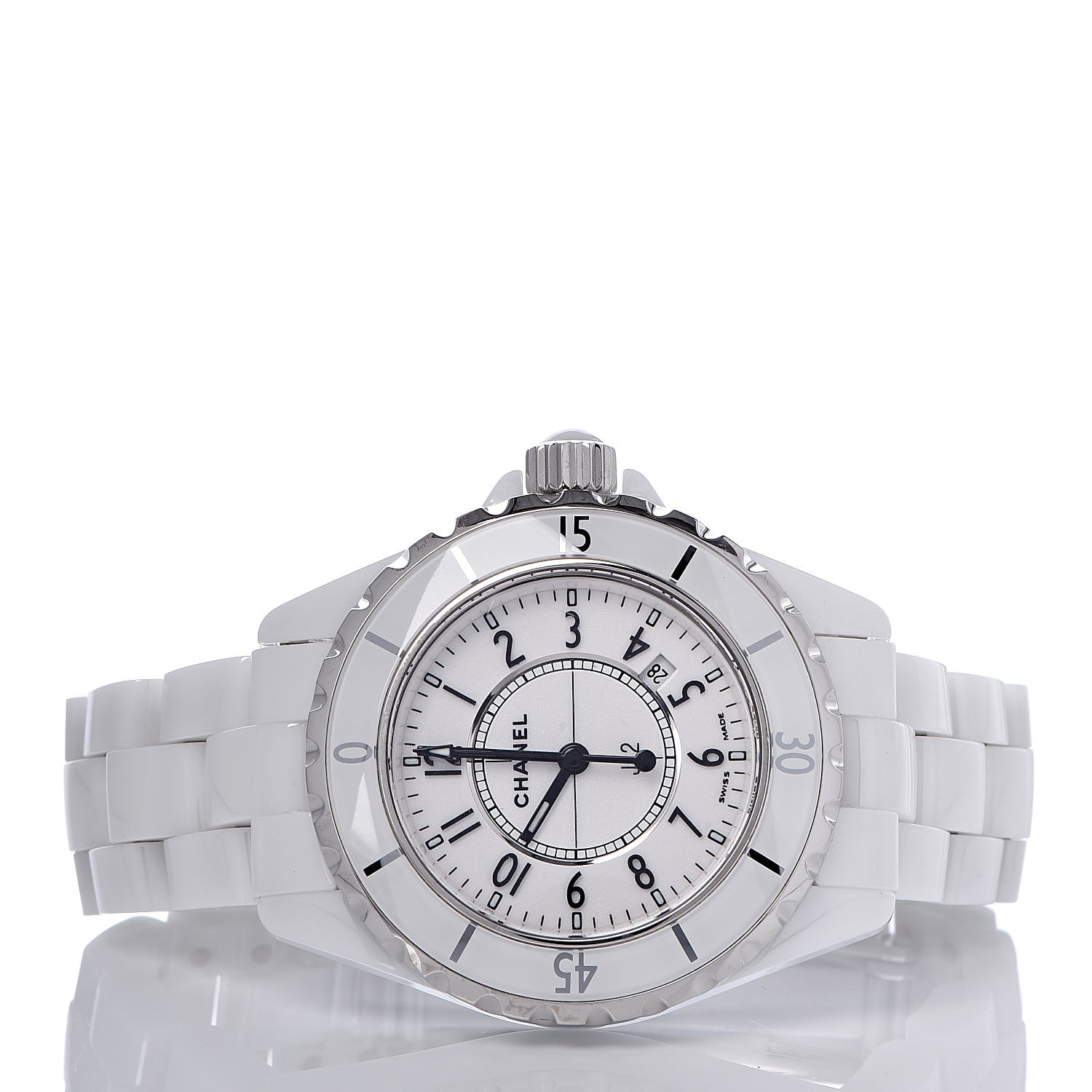 Chanel Stainless Steel Ceramic 33mm J12 Quartz Watch White 3 of 11