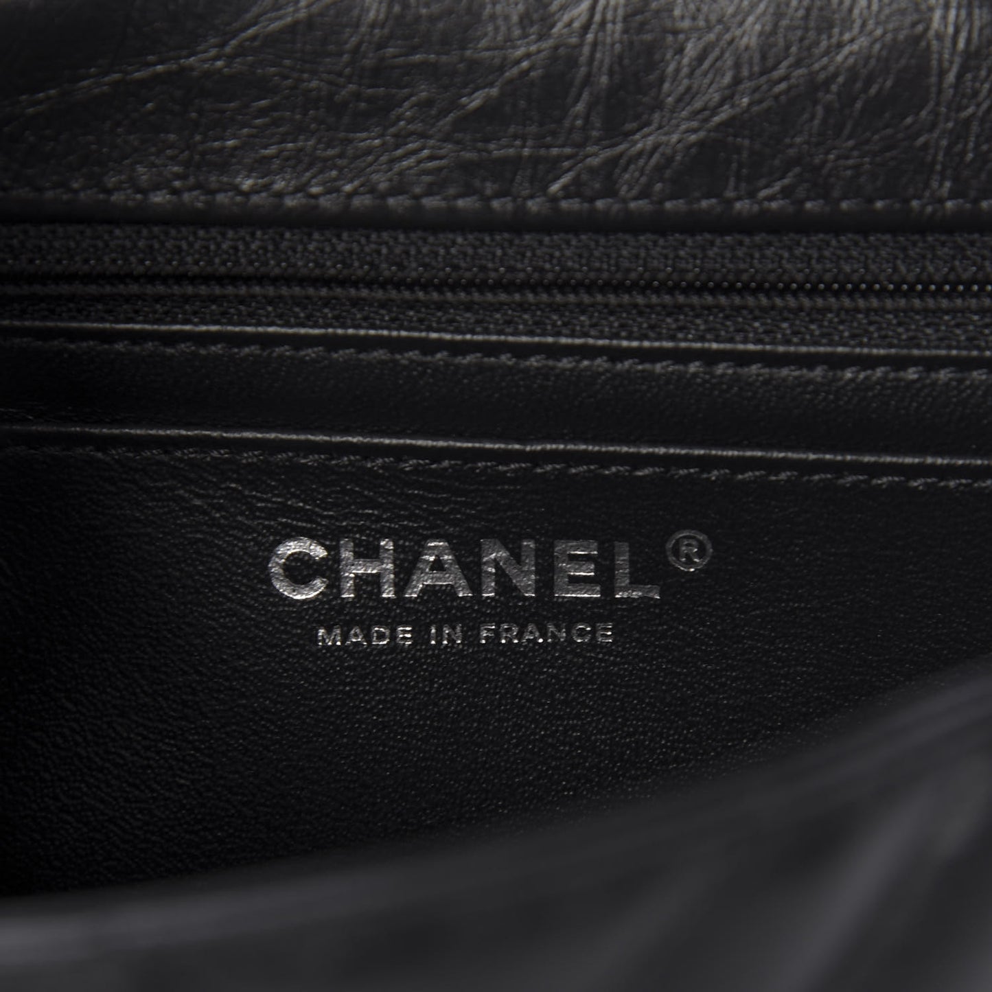 Aged Calfskin Chevron Quilted 2.55 Reissue Mini Flap So Black