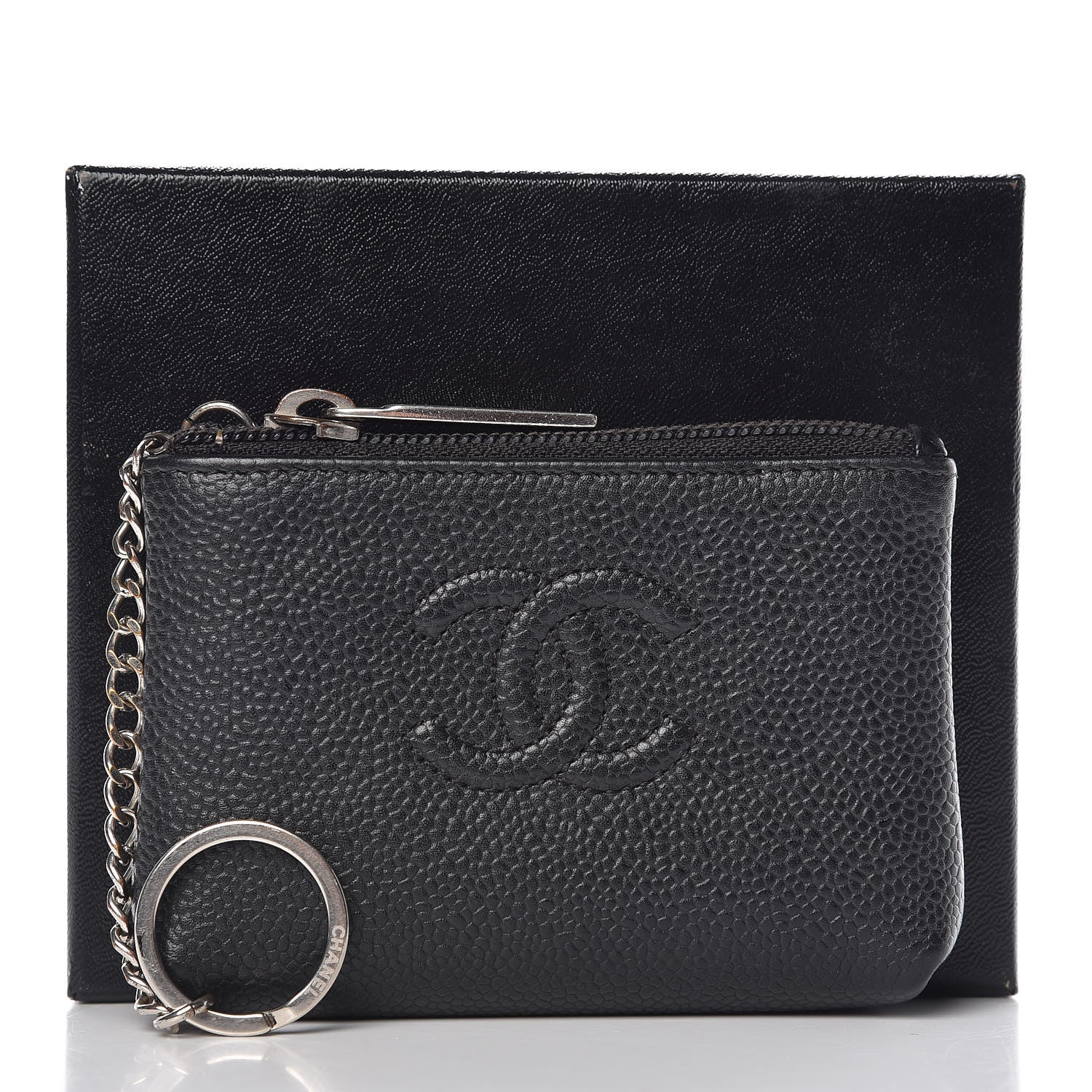Chanel Caviar Timeless CC Coin Purse Case Black 9 of 9