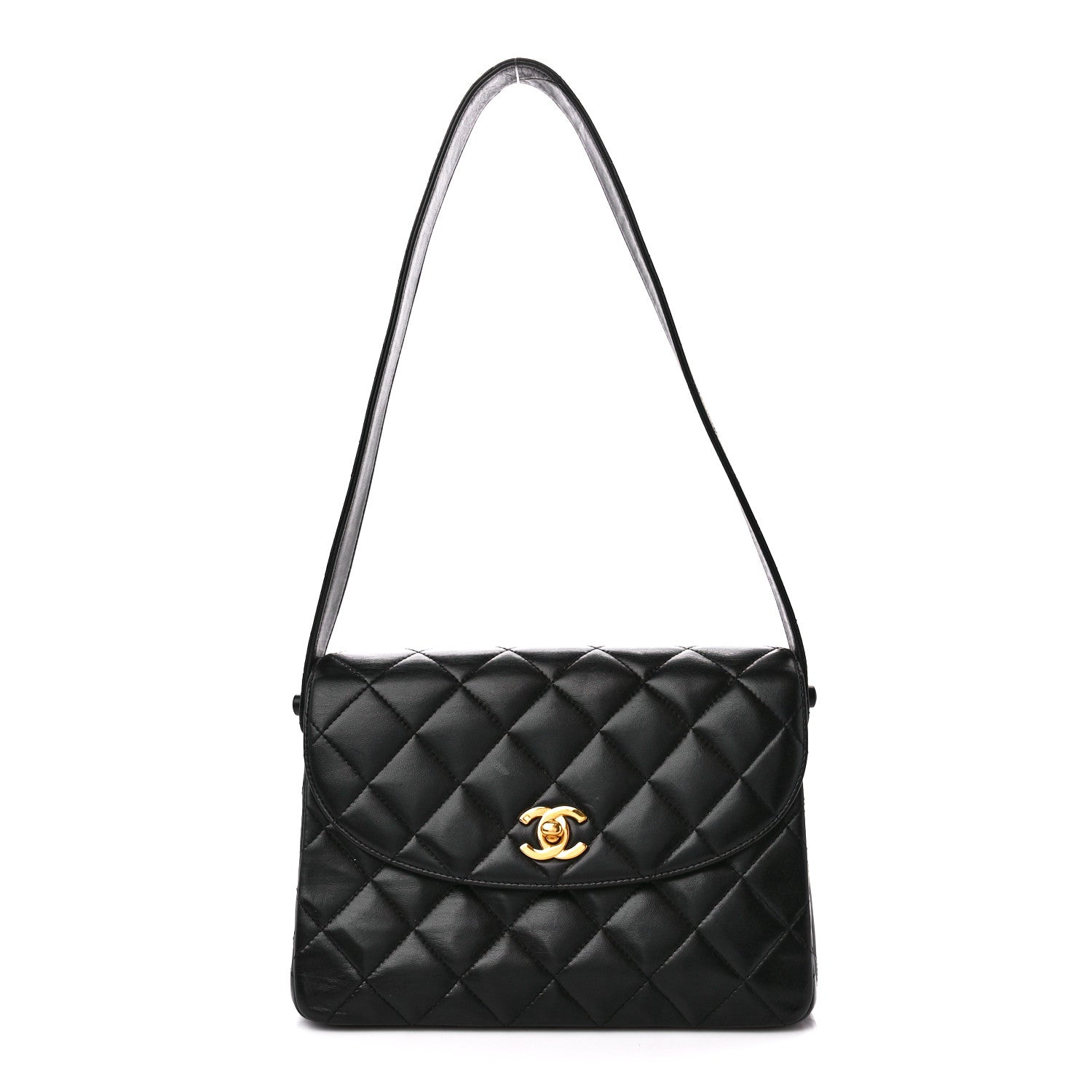 Chanel Lambskin Quilted CC Flap Shoulder Bag Black 1 of 11