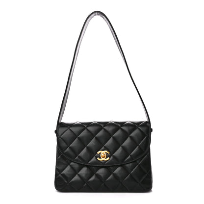 Chanel Lambskin Quilted CC Flap Shoulder Bag Black 1 of 11