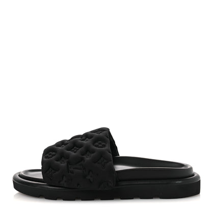 Louis Vuitton Technical Fabric Embossed Monogram Pool Pillow Comfort Mules 41 Black 1 of 11