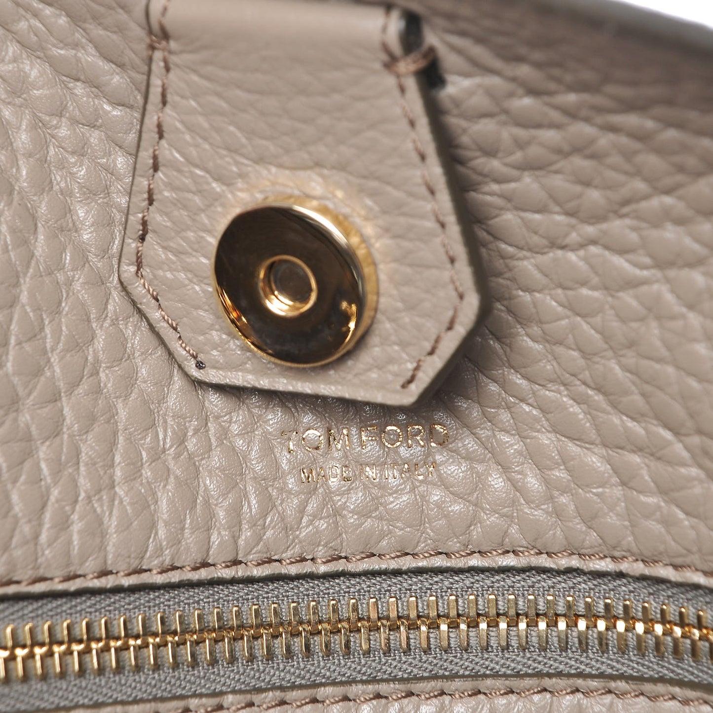 Grained Calfskin Medium Sedgwick Zipper Warm Taupe
