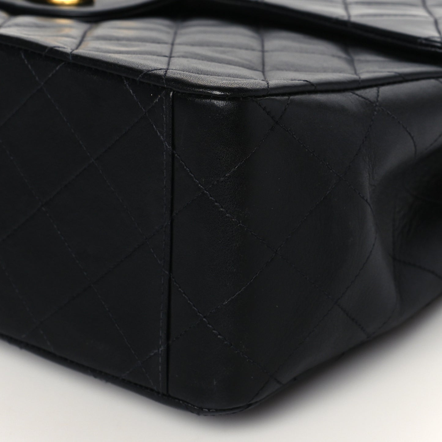 Lambskin Quilted XL Jumbo Single Flap Black