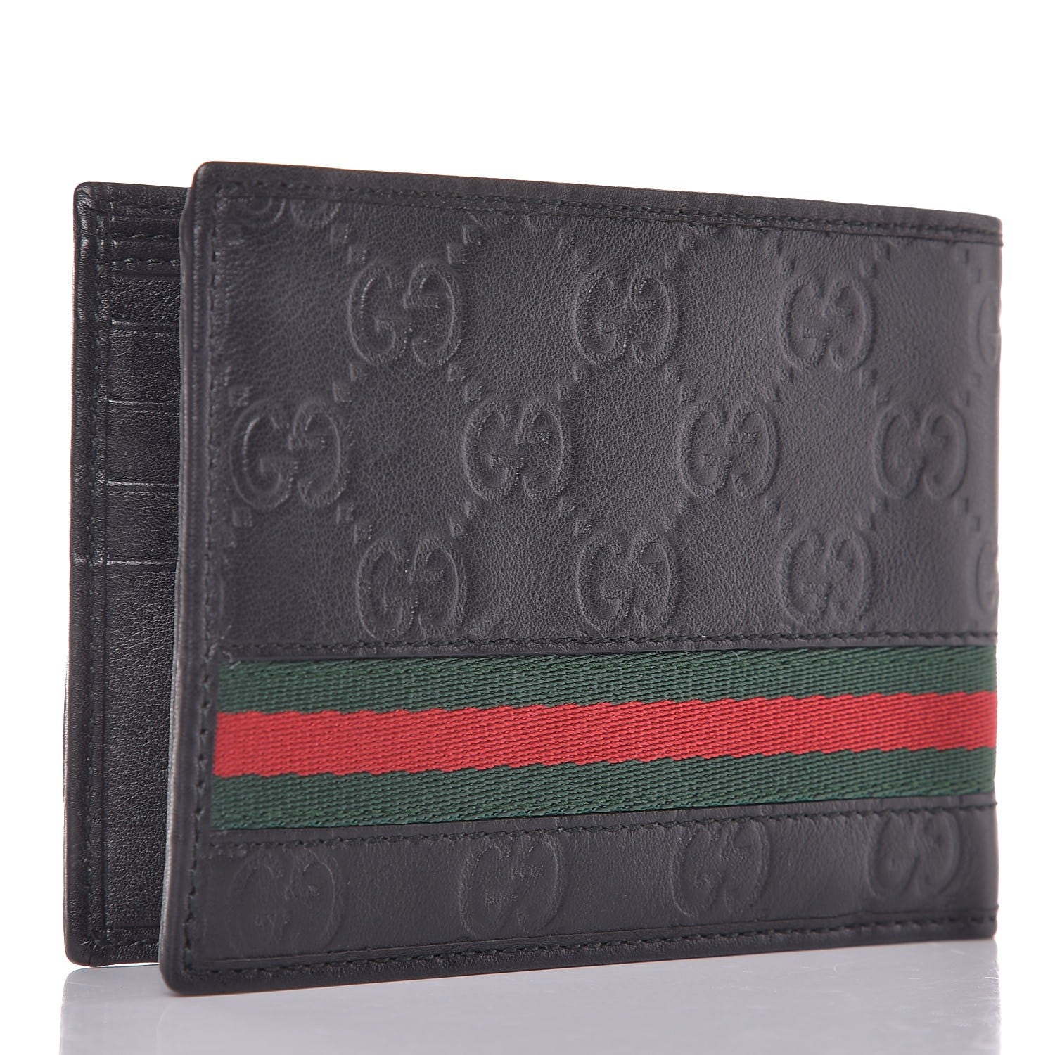 Gucci Guccissima Web Bi-Fold Wallet Black 3 of 8