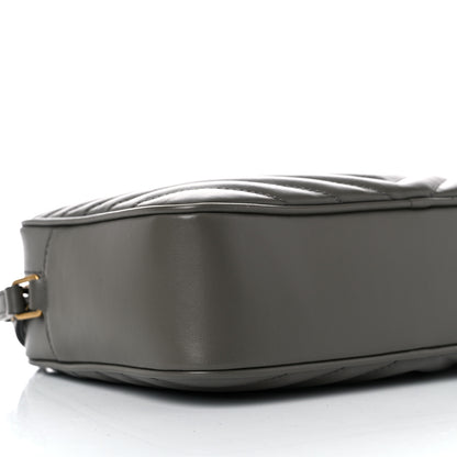 Saint Laurent Calfskin Matelasse Monogram Lou Camera Bag Grey Kaki 14 of 17
