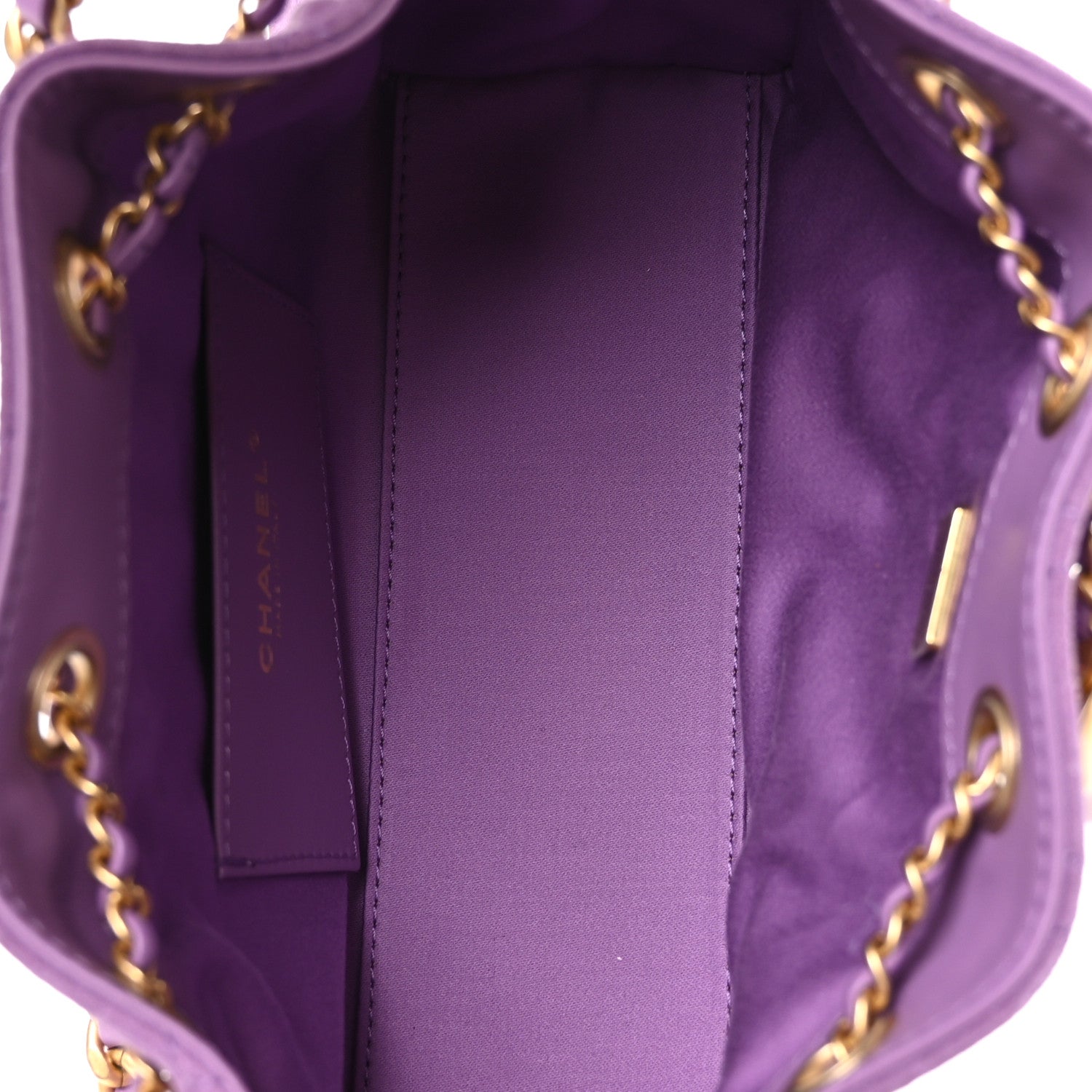 Chanel Suede Quilted Mini Chanel 25 Handbag Purple 5 of 10