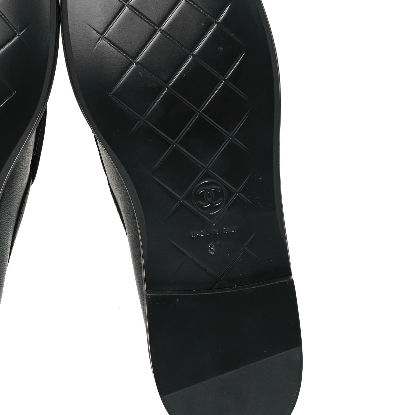Lambskin Quilted CC Turnlock Loafers 37 Black
