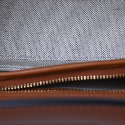 Gucci Canvas Calfskin Web Small Bamboo 1947 Top Handle Bag Greggio Harness Brown 8 of 14