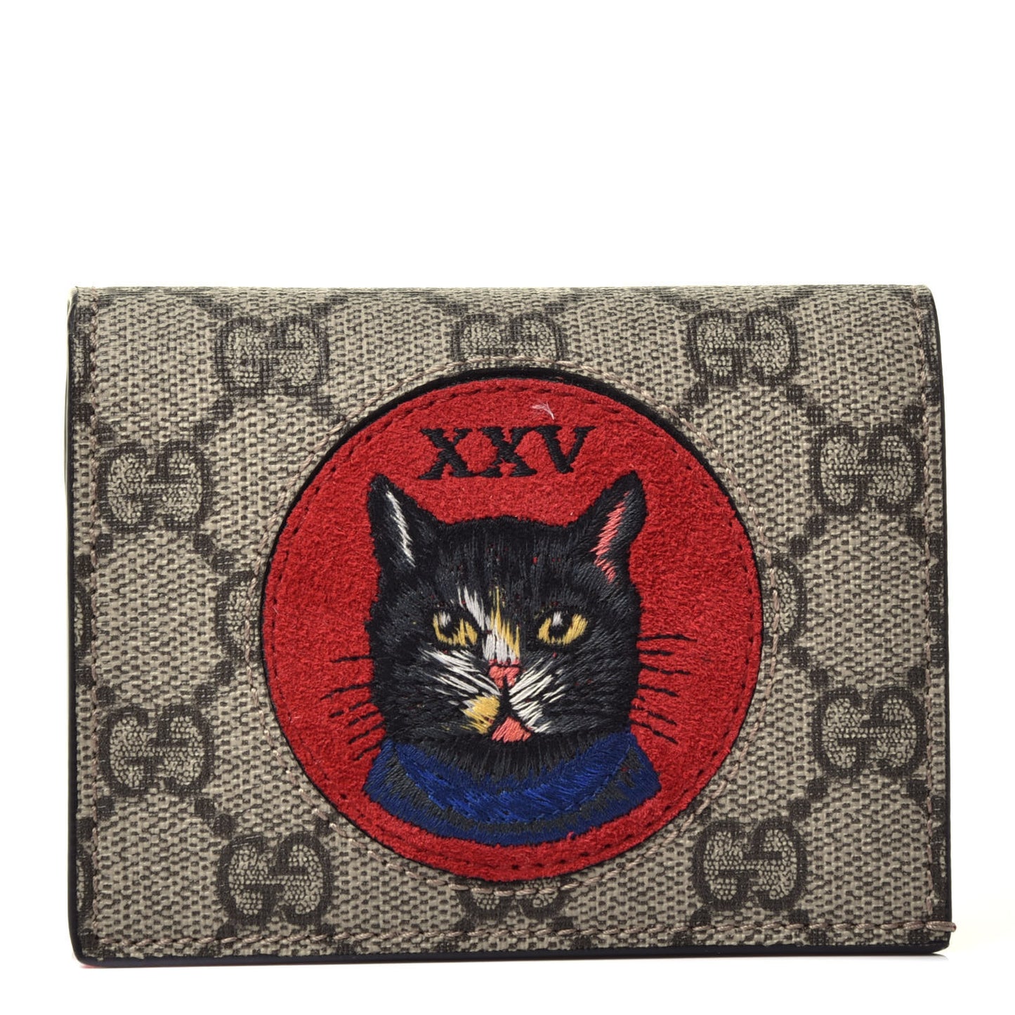 Soft GG Supreme Monogram Mystic Cat Card Case Wallet