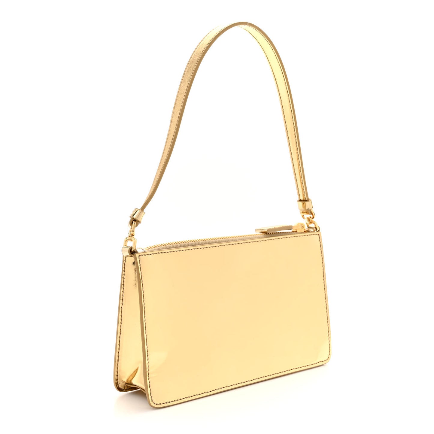 Metallic Vitello Studded Mini Bag Platino