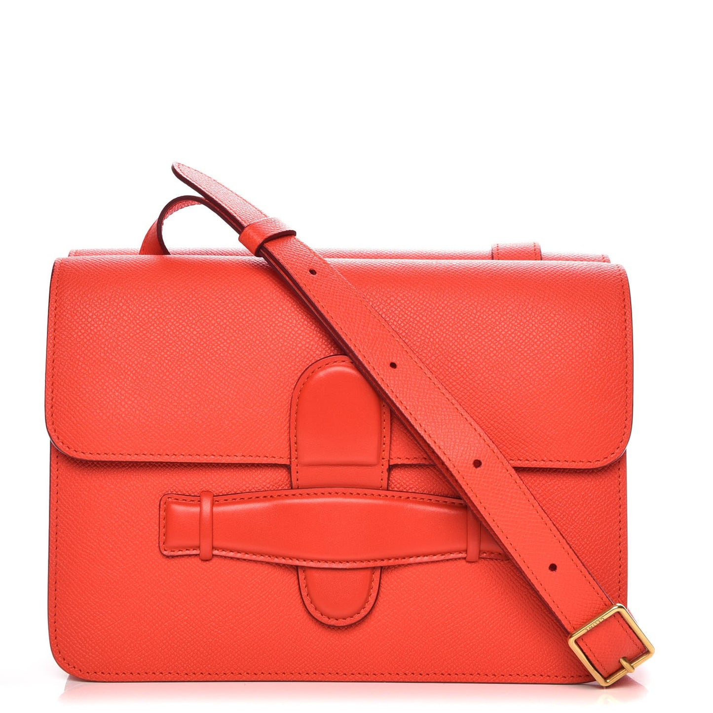 Baby Grained Calfskin Medium Symmetrical Bag Vermillion