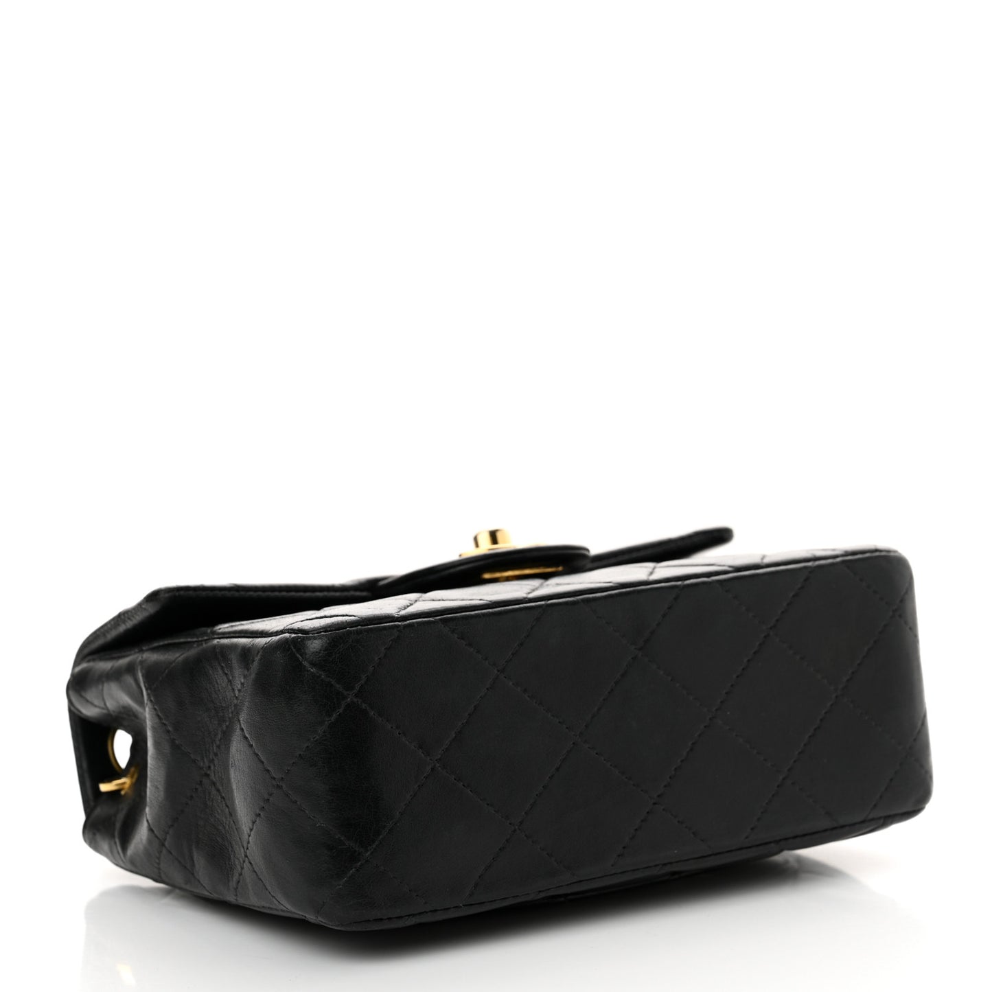 Lambskin Quilted Mini Square Flap Black