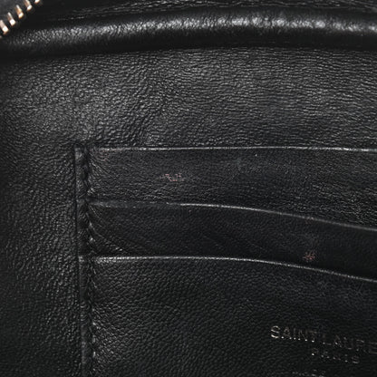 Saint Laurent Calfskin Crocodile Embossed Monogram Mini Lou Camera Bag Black 11 of 15