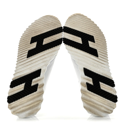 Hermes Sport Goatskin Suede Goatskin Bouncing Sneakers 40 White Black 7 of 10