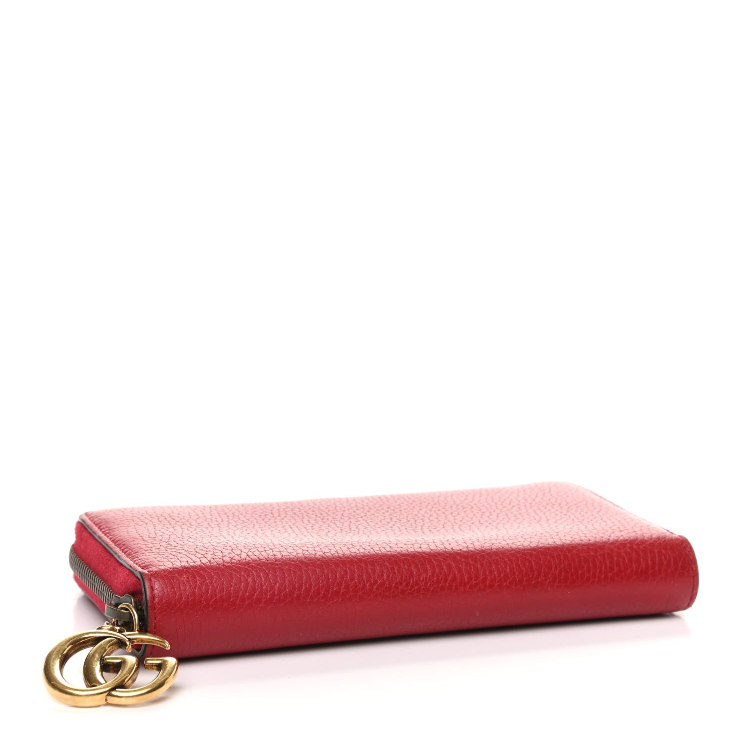 Gucci Cellarius Calfskin GG Marmont Charm Zip Around Wallet Vulcanic Red 4 of 6