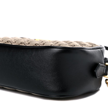 Gucci Monogram Matelasse Diagonal Small GG Marmont Chain Shoulder Bag Beige Black 10 of 15