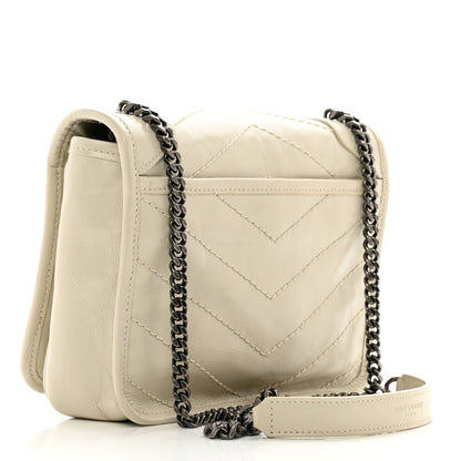 Saint Laurent Crinkled Calfskin Matelasse Monogram Niki Chain Wallet Crema Soft 3 of 10