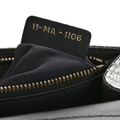Christian Dior Snakeskin Diorama Wallet on Chain Pouch Silver 7 of 18