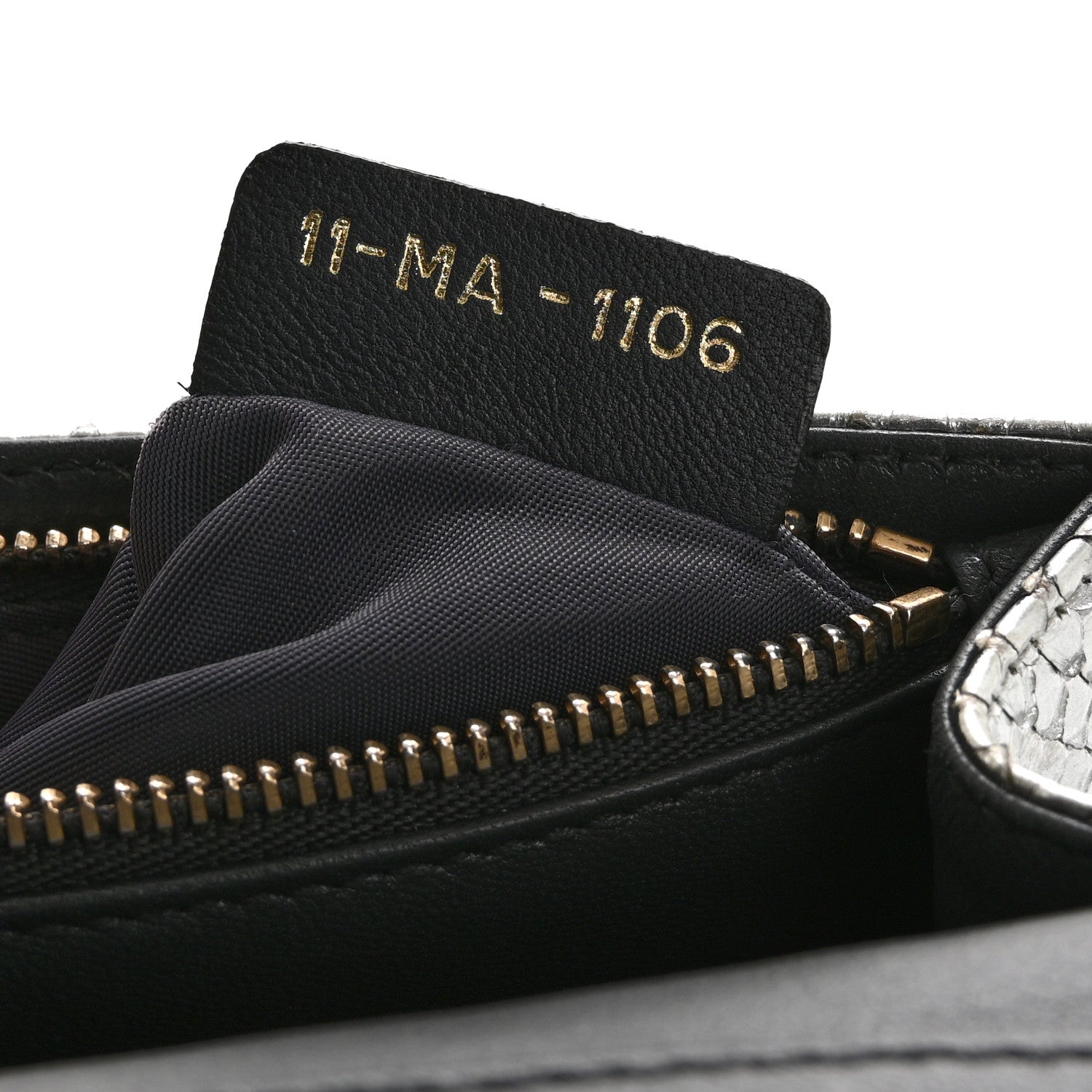 Christian Dior Snakeskin Diorama Wallet on Chain Pouch Silver 7 of 18