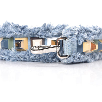 Fendi Denim Fringe Studded Strap You Blue Multicolor 3 of 6