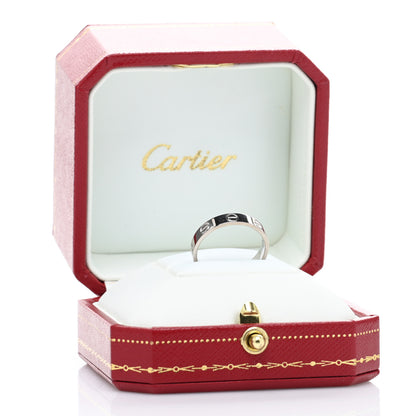Cartier 18K White Gold 3.5mm LOVE Wedding Band Ring 53 6.5 5 of 5