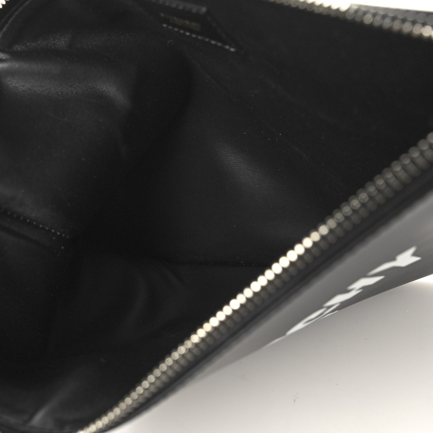 Calfskin Medium Logo Pouch Black