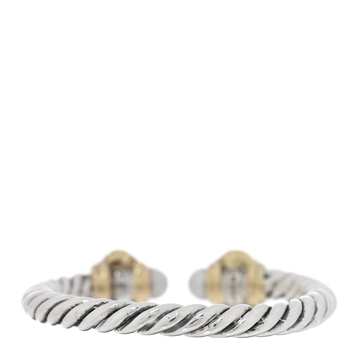 David Yurman Sterling Silver 14K Yellow Gold Diamond Freshwater Cultured Pearl Renaissance Ring 50 5.5 3 of 4