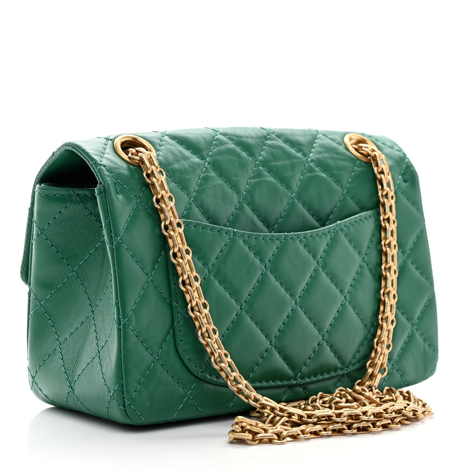 Chanel Aged Calfskin Quilted 2.55 Reissue Mini Flap Green 3 of 10