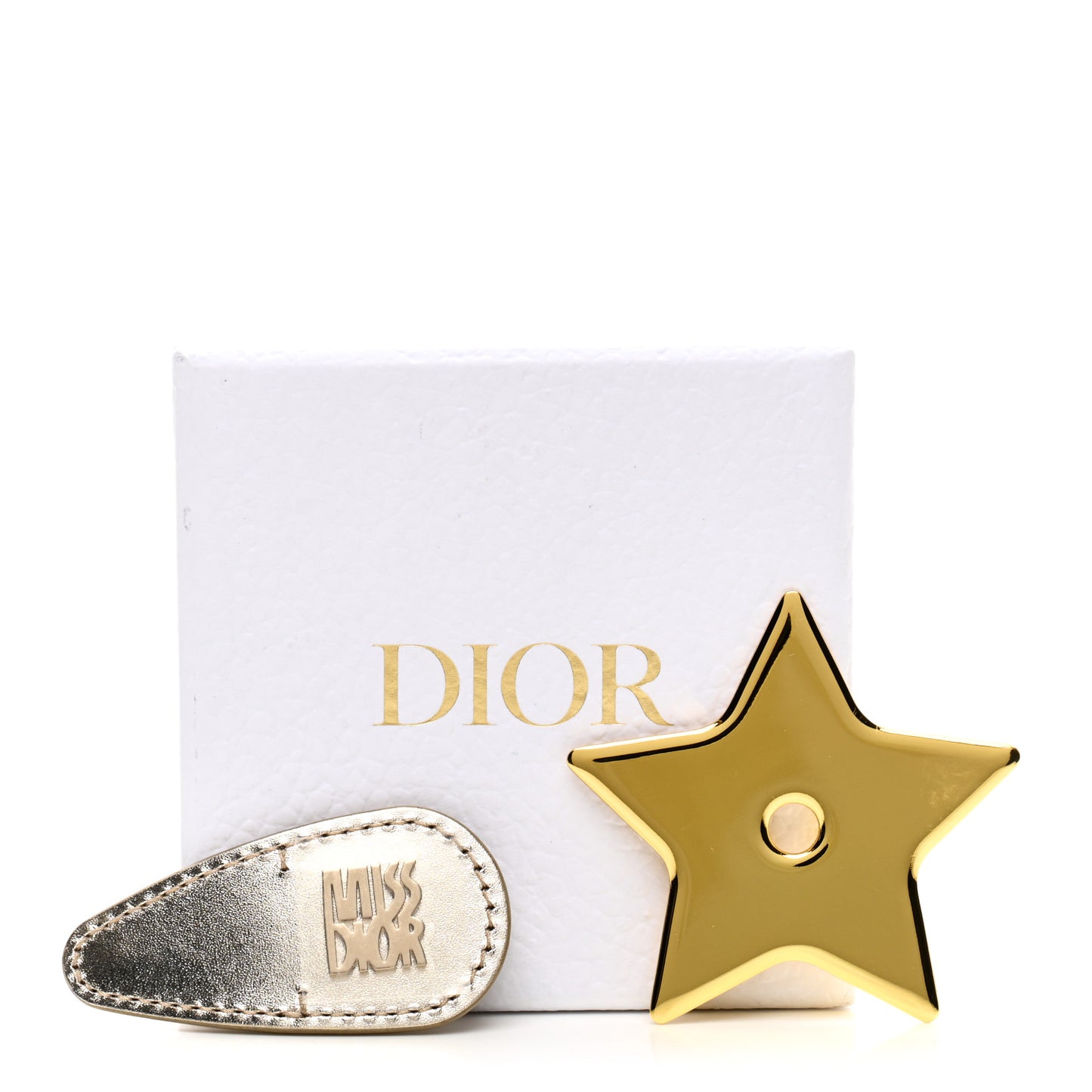 Calfskin Miss Dior Idol Barrette Pale Gold