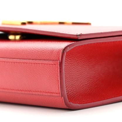 Saint Laurent Grain De Poudre Small Monogram Kate Satchel Red 10 of 20
