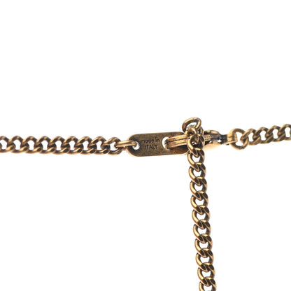 Louis Vuitton Lacquered Metal LV Friends Pendant Necklace Aged Gold Blue Pink 6 of 7