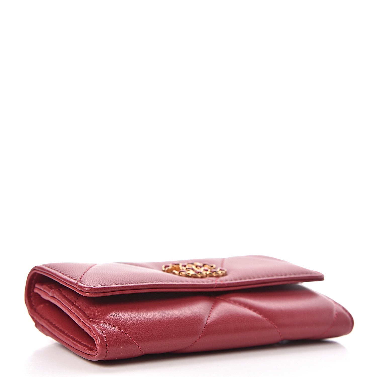 Chanel Goatskin Quilted 19 Flap Wallet Red 4 of 8