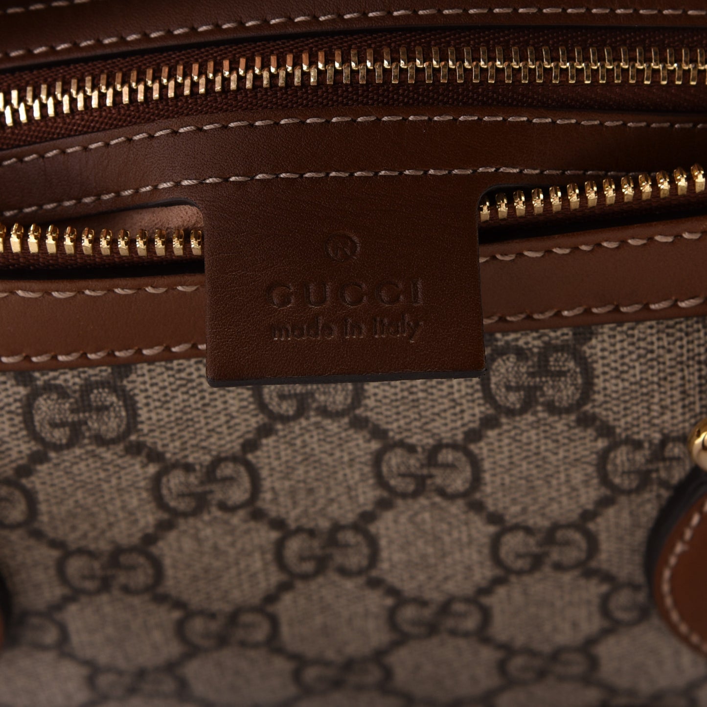 GG Supreme Monogram Floral Embroidered Small Boston Brown