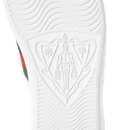 Gucci Calfskin Ayers Bee Embroidered Womens Ace Sneakers 38 White Green 6 of 9