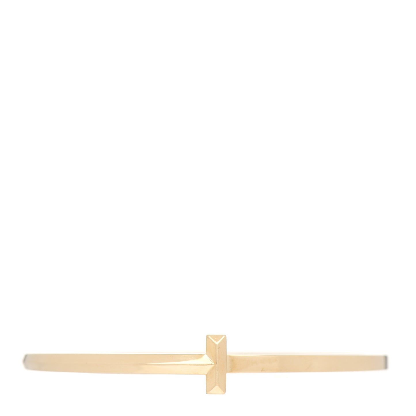 18K Yellow Gold Narrow T T1 Hinged Bangle Bracelet